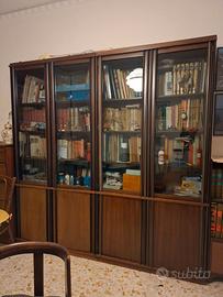 LIBRERIA CON ANTE A VETRI E SCRIVANIA