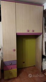 Armadio e letto camera bimba.