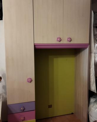 Armadio e letto camera bimba.