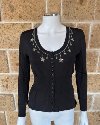 Cardigan Blumarine - Tg 46 - Nero - Donna