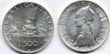 500 lire argento Caravelle, Dante e Quadriga
