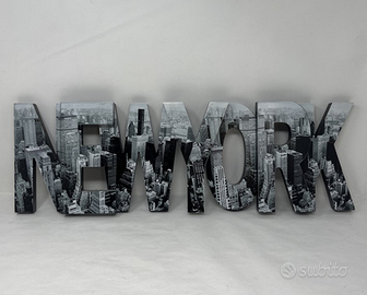 Scritta 3D "NEW YORK" in Legno – Arredo Casa e Uff