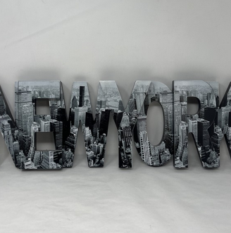 Scritta 3D "NEW YORK" in Legno – Arredo Casa e Uff