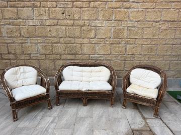 Set Divano da giardino in vimini