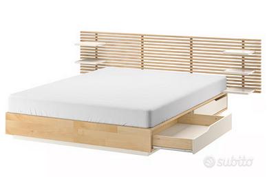 Letto matrimoniale con doghe e materasso Ikea