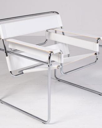 KNOLL Poltrona B3 WASSILY in cuoio bianco NUOVA
