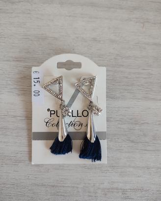 orecchini pupillo con triangolo blu