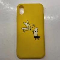 Cover gialla con banana divertente per iPhone X/XS