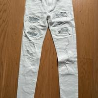 Jeans bianchi brillantinati