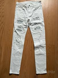Jeans bianchi brillantinati