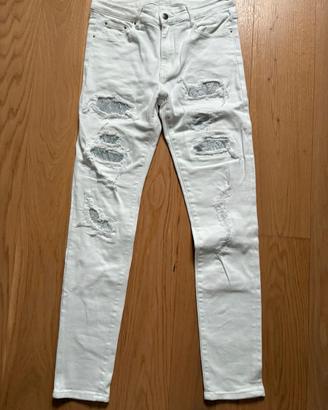 Jeans bianchi brillantinati