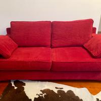 Divano sfoderabile in tessuto 180x85 e pouf 90x90