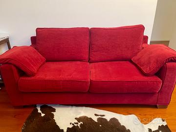 Divano sfoderabile in tessuto 180x85 e pouf 90x90