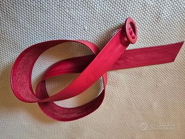 CINTA DONNA VERA PELLE ROSSA