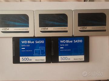 5 Hard Disk SSD Sata da 500 Gb - Usati