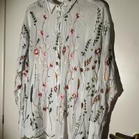 Camicia Bianca Ricamata 100% Cotone  Made in Italy