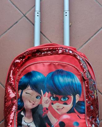 Zaino trolley Miraculous Rosso con strass 