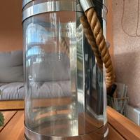 Vaso in vetro e metallo