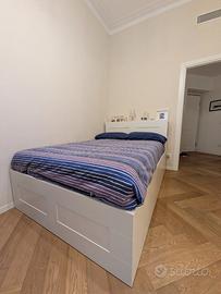 BRIMNES letto contenitore + testiera 140x200
