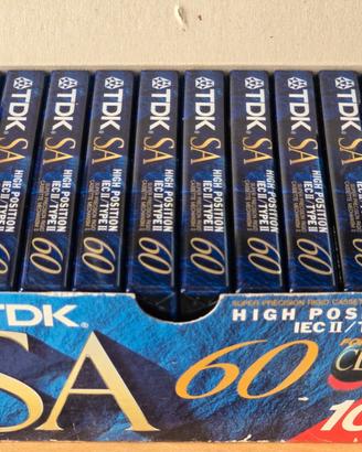 Lotto 10 audio cassette Tdk nuove da 60 minuti