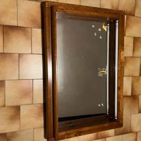 Set bagno vintage completo in legno con specchio