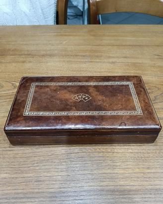 Scatola da gioco in vera pelle anni 70