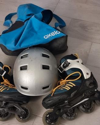 rollerblade con casco