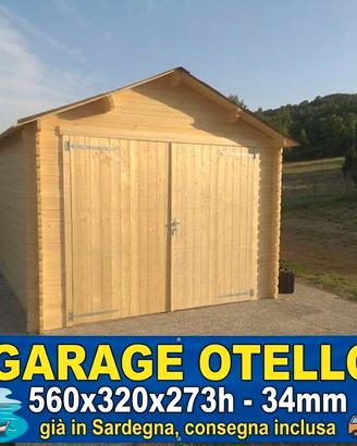 GARAGE DI LEGNO OTELLO 560x320x273h - 34mm