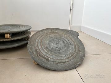 Sottovasi con ruote in metallo per piante