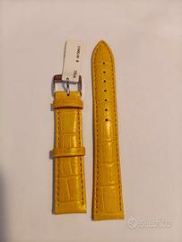 Cinturino in vera pelle colore giallo 18mm