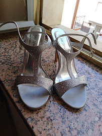 Scarpe Sandali argento con tacco alto 38 nuovi
