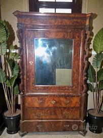 Armadio fine '800 napoletano lastronato in mogano