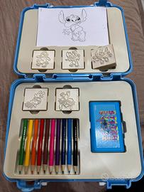 Valigetta timbri e matite Disney Stitch