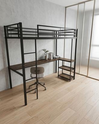 Letto a castello con sotto scrivania