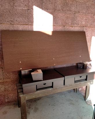 Letto e comodini stile giapponese legno