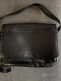 BORSA TRACOLLA NERA DI PELLE LUMBERJACK