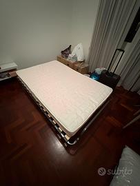 Letto pieghevole a doghe con materasso 120x200