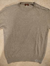maglione girocollo grigio lana cashmere