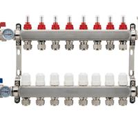 Collettore riscaldamento a pavimento acciaio 8 vie