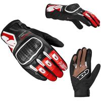 GUANTO PELLE MOTO SPIDI G-WARRIOR NERO ROSSO PROTE