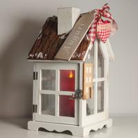 Casetta lampada natalizia shabby per luce