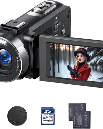 Videocamera 4K, 42MP Vlog Camera con Zoom Digitale
