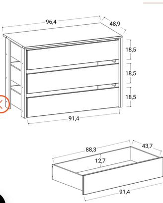 Cassettiera per armadio da 100 cm - Ventur