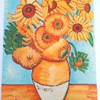 Quadro moderno olio su tela 30 x 40 i girasoli 