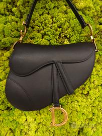 Dior Saddle Borsa Pelle Granulata Nera