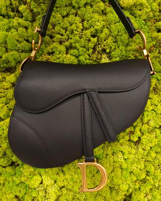 Dior Saddle Borsa Pelle Granulata Nera
