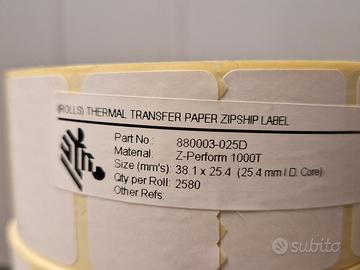 ZEBRA Etichette 38x25, 12 rotoli