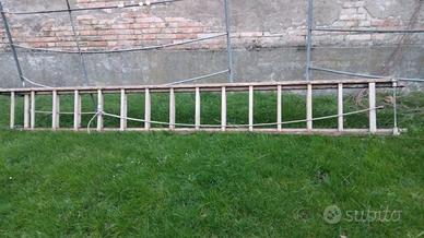 scala professionale in legno 4mt+4mt a sfilo