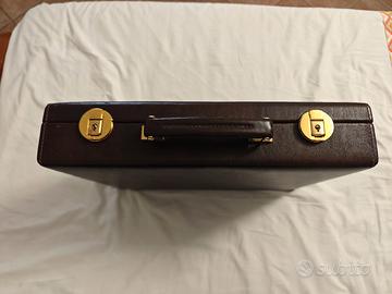Valigetta 24 ore vintage in pelle marrone