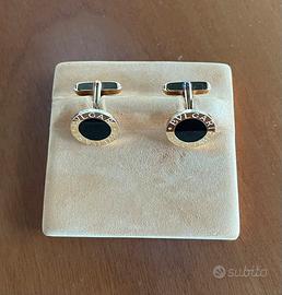 Gemelli Bulgari in oro giallo e onice nera